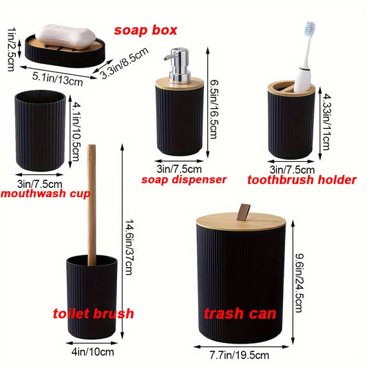 6 Pcs Bathroom Accessory Set