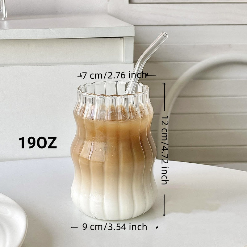 6 Pcs 19 Ounce Glass Straw Cups