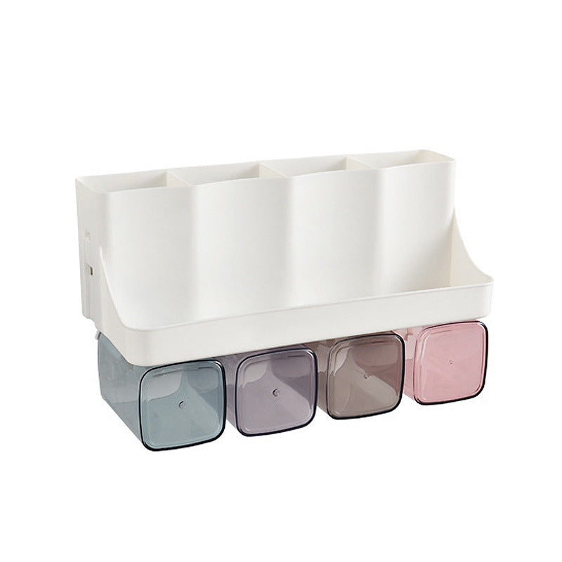 Toothbrush Holder Bathroom Shelving Hole-free Suction Wall