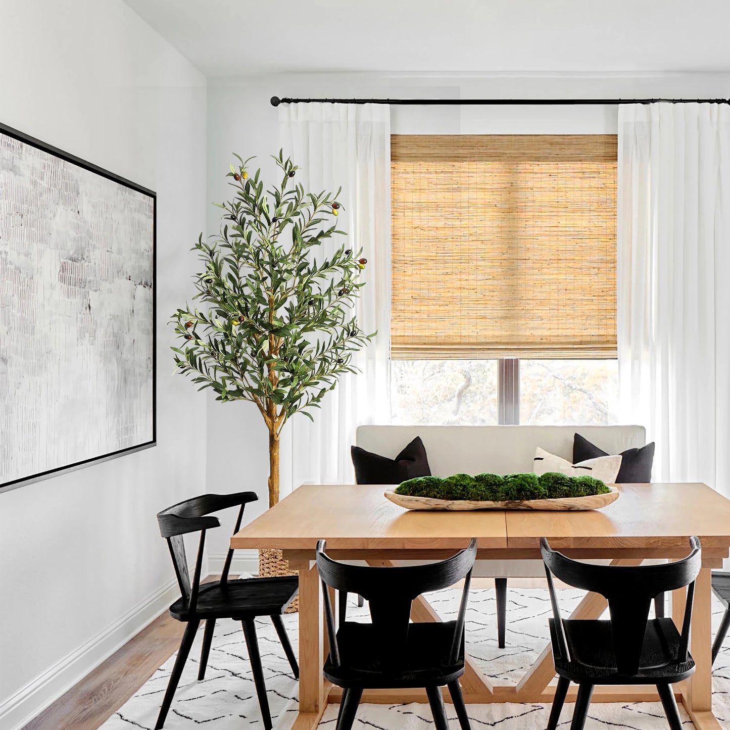 1Pc/2Pcs Artificial Olive Tree 4ft / 5ft / 6ft, Large Artificial Plants Fake Plants in Pot for Home Bedroom Decor