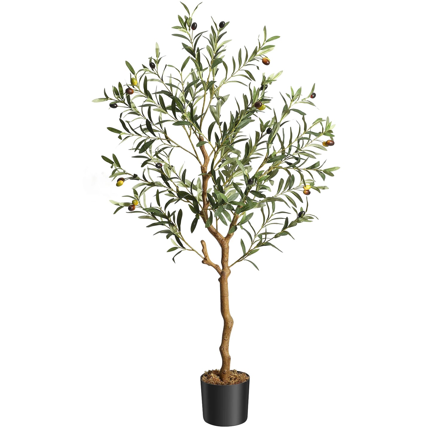 1Pc/2Pcs Artificial Olive Tree 4ft / 5ft / 6ft, Large Artificial Plants Fake Plants in Pot for Home Bedroom Decor