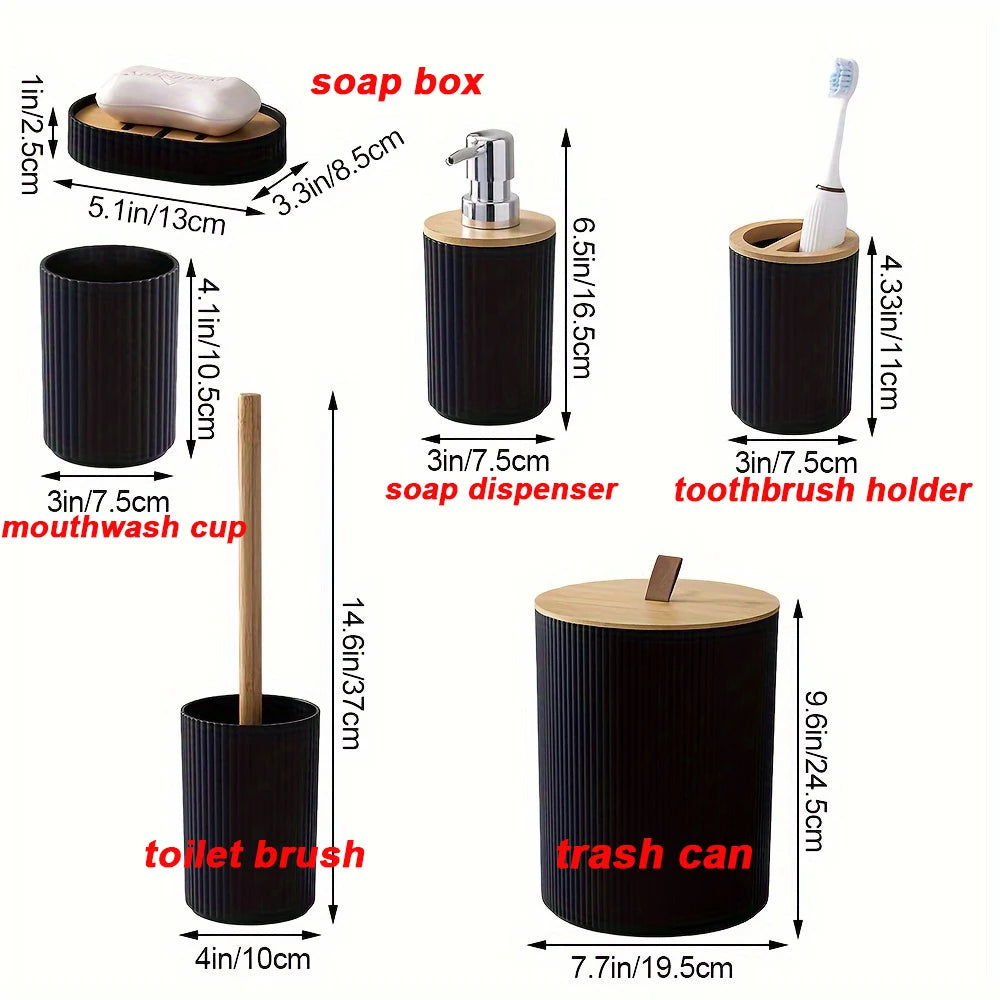 6 Pcs Bathroom Accessory Set
