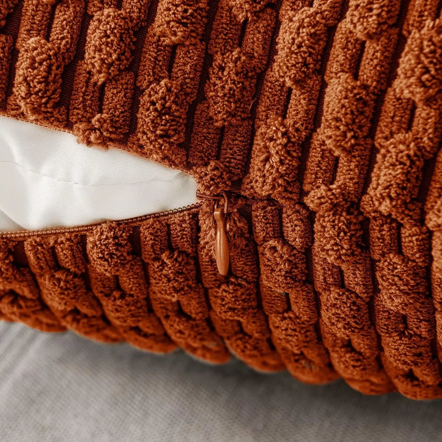 Fall Rust Throw Pillow Covers Soft Corduroy Boho