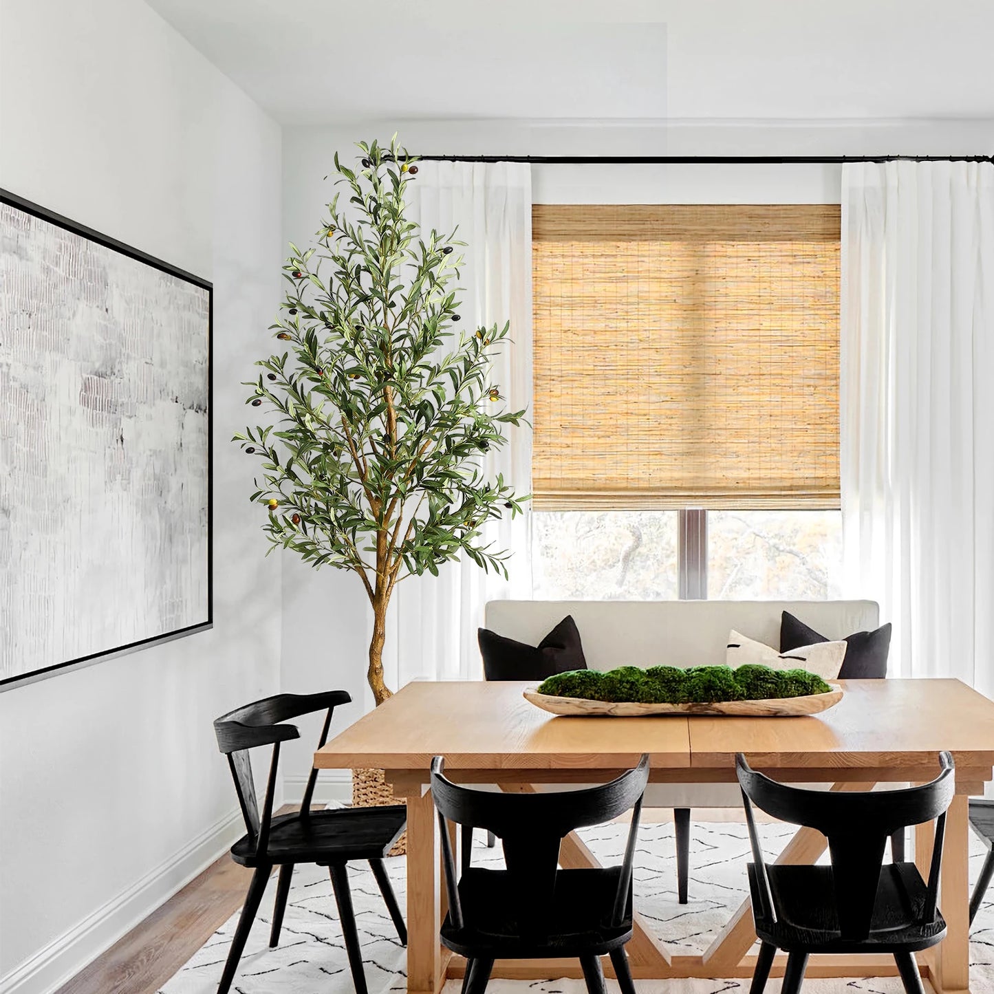 1Pc/2Pcs Artificial Olive Tree 4ft / 5ft / 6ft, Large Artificial Plants Fake Plants in Pot for Home Bedroom Decor