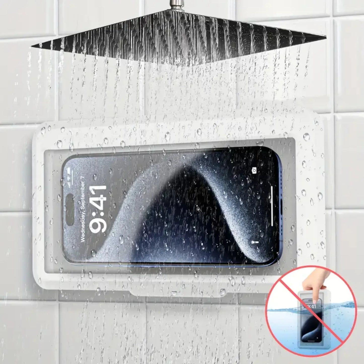 Fixed Universal Waterproof and Anti-fog Mobile Phone Case for wall