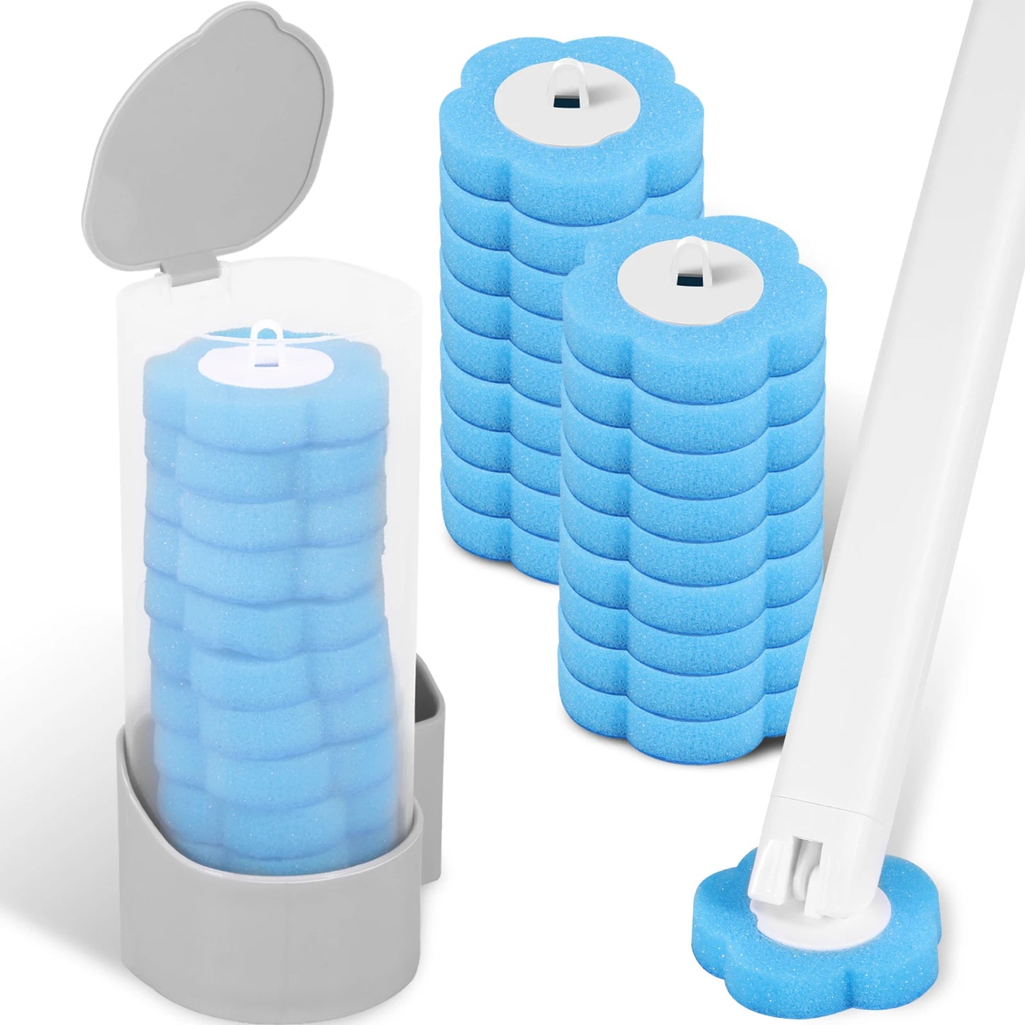 18/24Pcs New Disposable Toilet Brush Clean Tool Bathroom Cleaning Sponge Brush With Replacement Head Cleaning Kit Wc Accessories