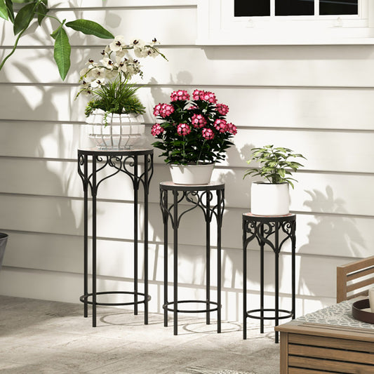 Decorative Flower Holder With Ceramic Top For Patio